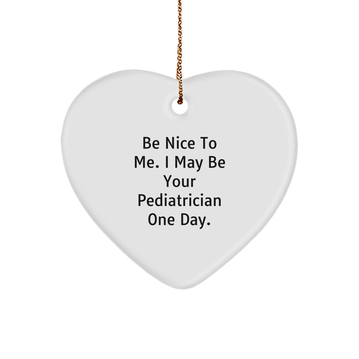 Funny Pediatrician Gifts for Men from Family - Heart Ornament for Christmas Unique Gifts - Image 1