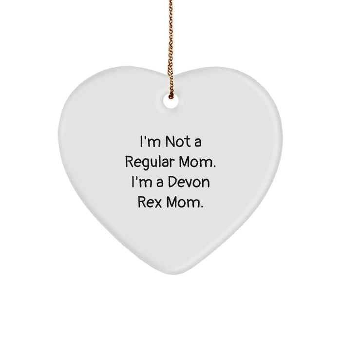 Gifts for Devon Rex Cat Owners - Funny Quote Heart Ornament, Gifts from Mom, Christmas Unique Gifts - Image 1