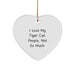 Funny Tiger Cat Heart Ornament, I Love My Tiger Cat Gifts from Friends, Perfect Christmas Unique Gifts for Men and Women - Image 1