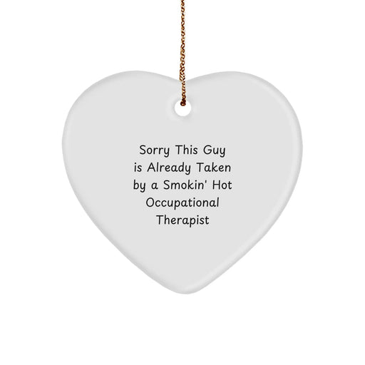 Funny Occupational Therapist Gifts for Men by Friends, Heart Ornament with Inspirational Quote, Gifts from Men to Occupational Therapist for Christmas Unique Gifts - Image 1