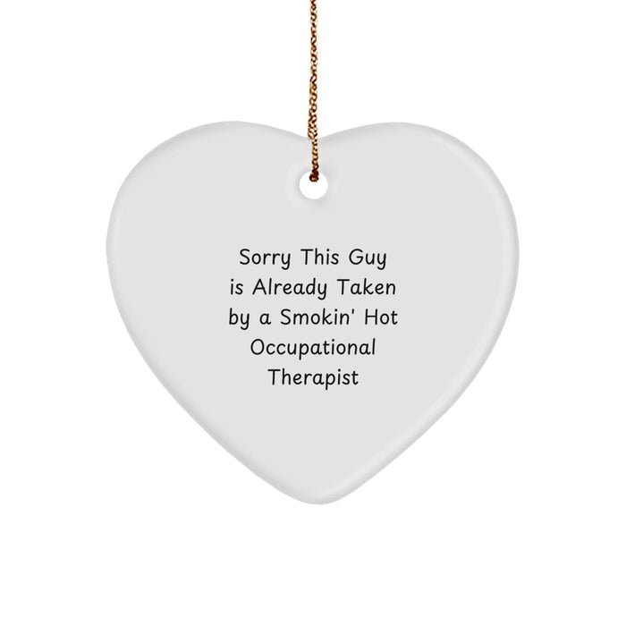 Funny Occupational Therapist Gifts for Men by Friends, Heart Ornament with Inspirational Quote, Gifts from Men to Occupational Therapist for Christmas Unique Gifts - Image 1