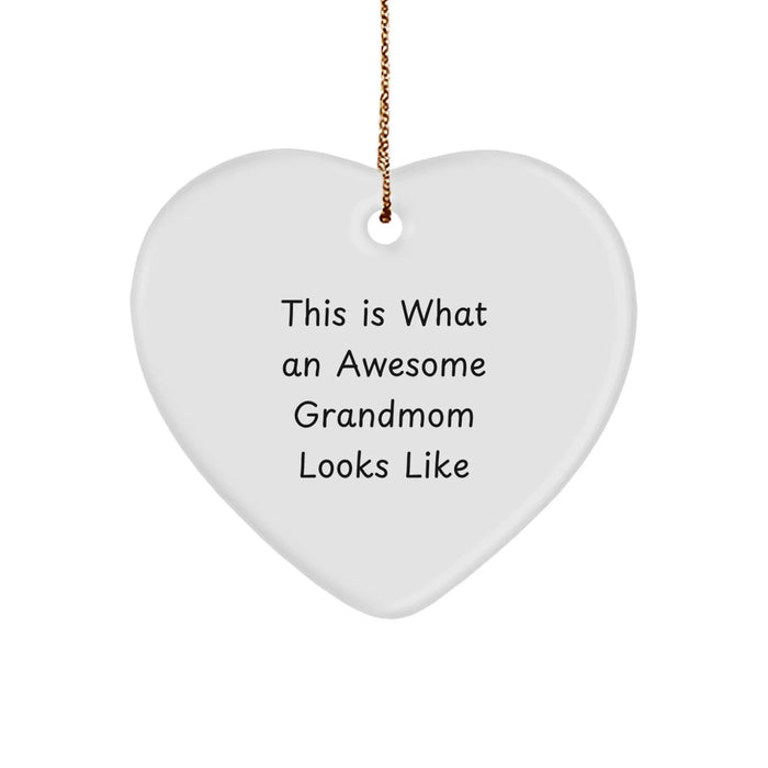 Funny Grandmom Heart Ornament Gifts from Women to Grandmom This Is What An Awesome Grandmom Looks Like Christmas Unique Gifts - Image 1