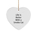 Funny Smoke Cat Heart Ornament Gifts from Men to Family, Friends, or Coworkers for Christmas Unique Gifts - Image 1