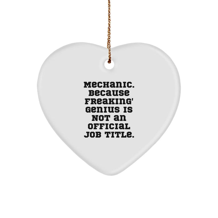 Funny Mechanic Heart Ornament Gifts from Friends, Unique Christmas Unique Gifts for Mechanic Men, Inspirational Heart Shaped - Image 1