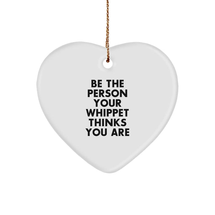 Funny Heart Ornament for Whippet Dog Lovers, Gifts from Men to Women, Christmas Unique Gifts for Family and Friends - Image 1