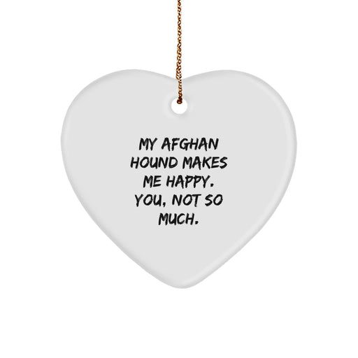 Funny Afghan Hound Dog Heart Ornament, Gifts for Afghan Hound Dog Lovers, Christmas Unique Gifts from Friends, Funny Quote Afghan Hound Dog Heart Shaped Decoration - Image 1