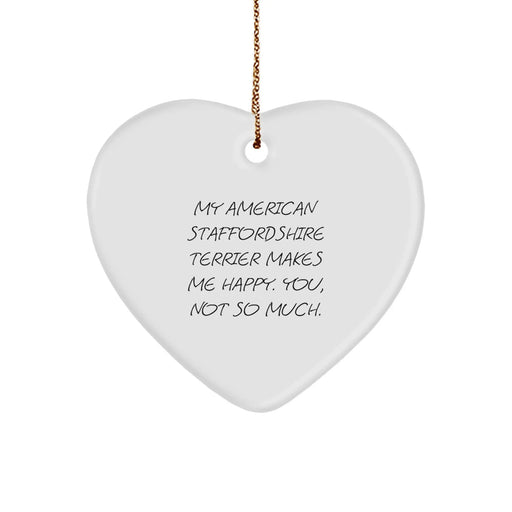 Funny American Staffordshire Terrier Dog Gifts for Men, Funny Christmas Unique Gifts, Heart Ornament, American Staffordshire Terrier Dog Lover - Image 1