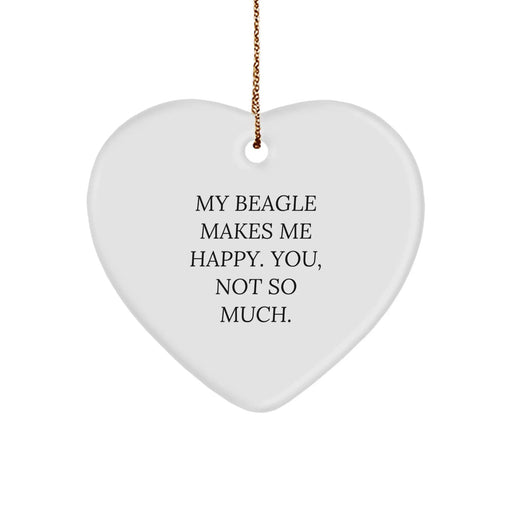 Funny Beagle Dog Heart Ornament Gifts from Men to Family Friends for Beagle Dog Lover Christmas Unique Gifts - Image 1