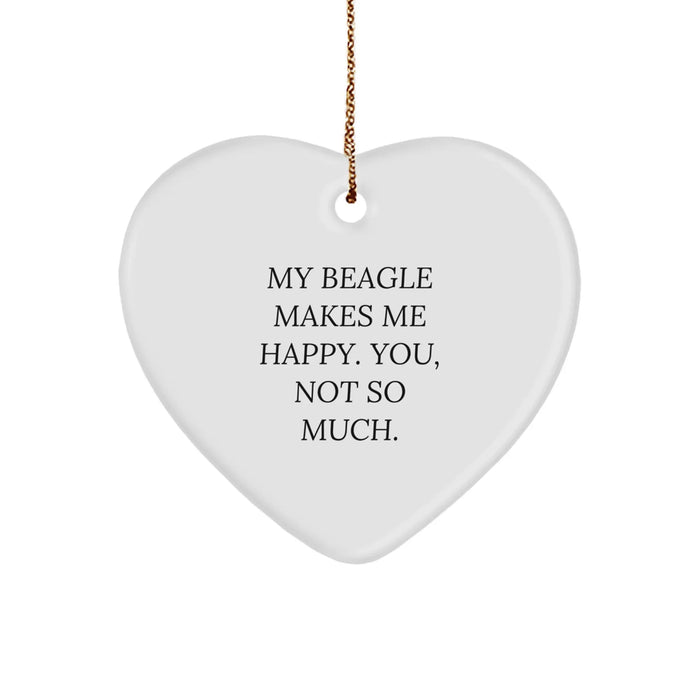 Funny Beagle Dog Heart Ornament Gifts from Men to Family Friends for Beagle Dog Lover Christmas Unique Gifts - Image 1