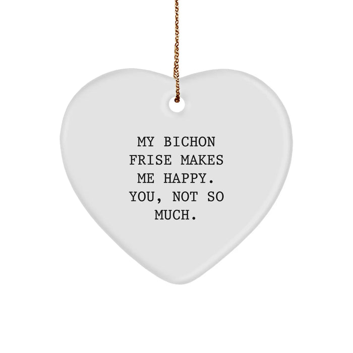 Funny Bichon Frise Dog Heart Ornament Gifts from Men to Bichon Frise Dog Lovers at Christmas - Image 1
