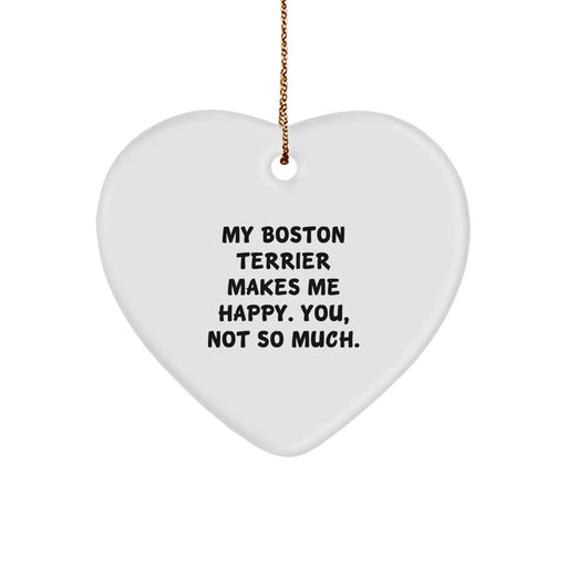 Boston Terrier Dog Funny Heart Ornament Gifts from Men for Women Friends Family - Image 1