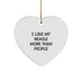 Funny Beagle Dog Heart Ornament Gifts from Parents to Friends for Christmas - I Like My Beagle More Than People - Image 1