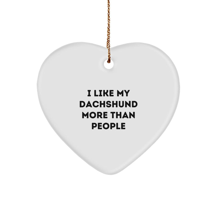 'Tis the Season for My Furry Friend: Dachshund Dog Heart Ornament Gifts from Friends for Christmas - Image 1