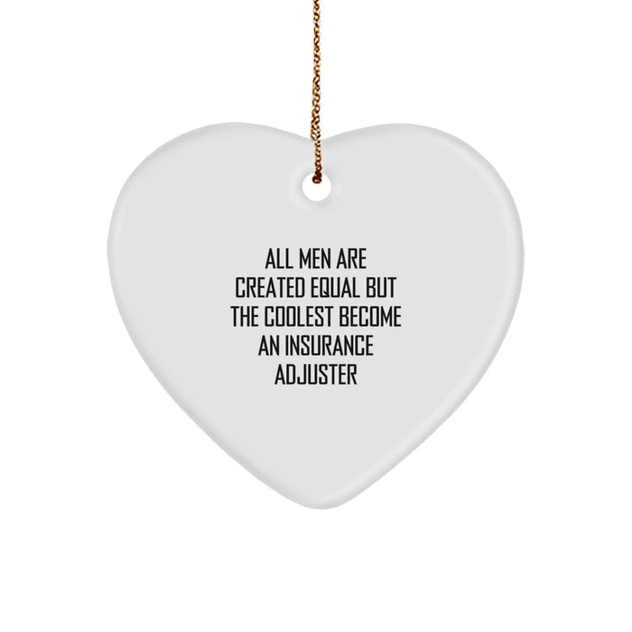 Insurance Adjuster Gifts from Men - Funny Heart Ornament for Christmas Unique Gifts - Image 1
