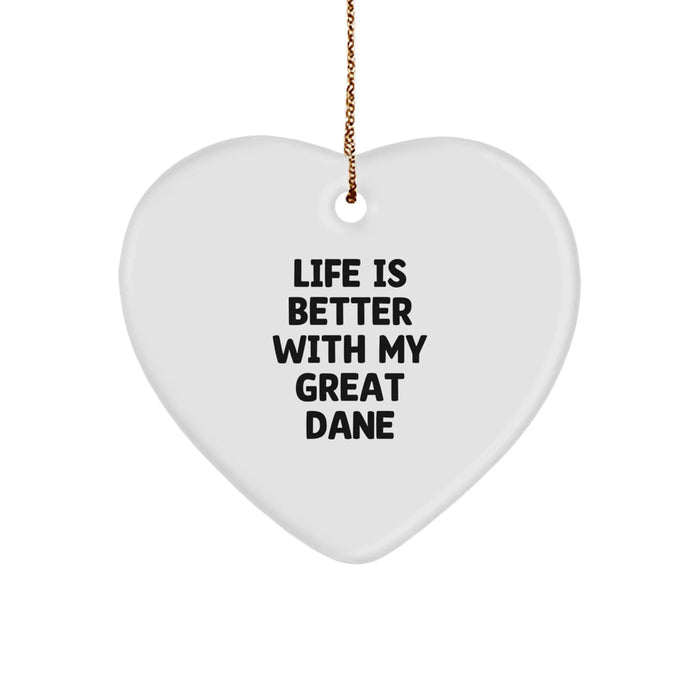 Funny Great Dane Dog Heart Ornaments Gifts from Friends Family Men for Great Dane Lover Christmas Unique Presents - Image 1