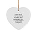 Funny Beagle Dog Lover Gifts for Christmas - Heart Ornament with I May Be A Human, But My Beagle Is The Boss Quote, Gifts from Friends and Family - Image 1