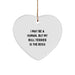 Funny Bull Terrier Dog Gifts - I May Be A Human, But My Bull Terrier Is The Boss, Heart Ornament for Christmas Unique Gifts from Friends to Family - Image 1