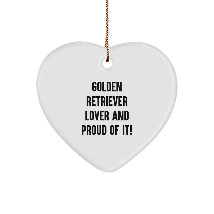 Golden Retriever Dog Lover Funny Heart Ornament Gifts from Family to Family Christmas Unique - Image 1