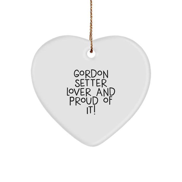 Gordon Setter Dog Lover Gifts, Heart Ornament for Christmas, 'Gordon Setter Lover And Proud Of It!' - Unique Gifts from Friends to Family - Image 1