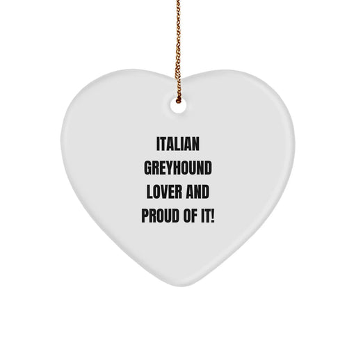 Funny Italian Greyhound Dog Lover Gifts for Men Women Friends Family, Italian Greyhound Dog Heart Ornament for Christmas Unique Presents - Image 1