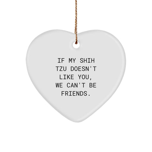 Funny Shih Tzu Dog Heart Ornament Gifts from Friends to Family for Christmas - Image 1