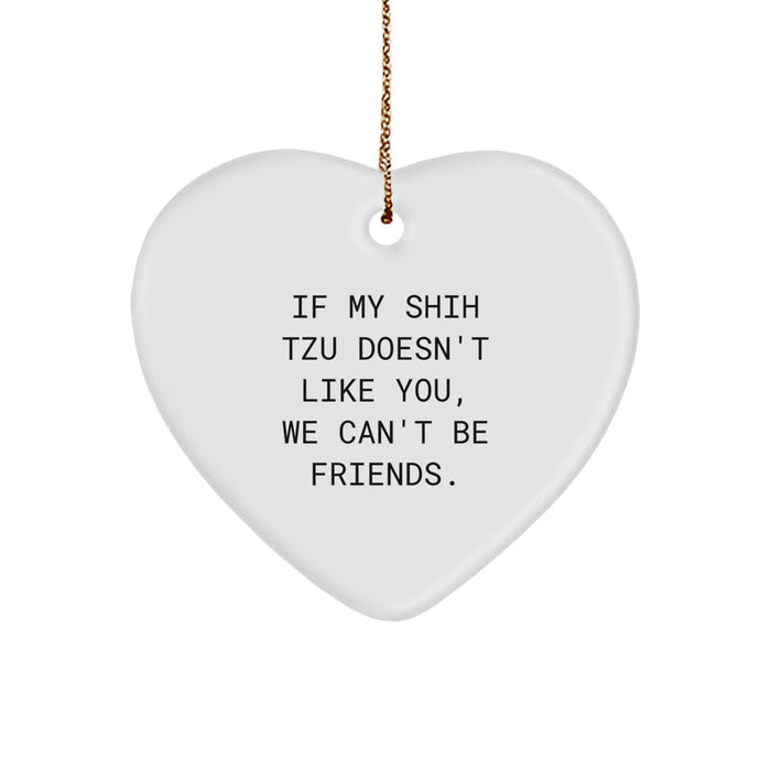 Funny Shih Tzu Dog Heart Ornament Gifts from Friends to Family for Christmas - Image 1