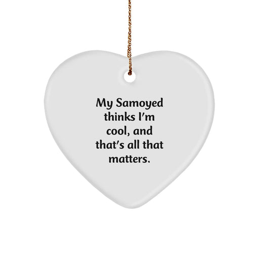 Funny Samoyed Dog Gifts, Heart Ornament from Men, Christmas Unique Gifts for Samoyed Dog Lover, Inspirational - Image 1