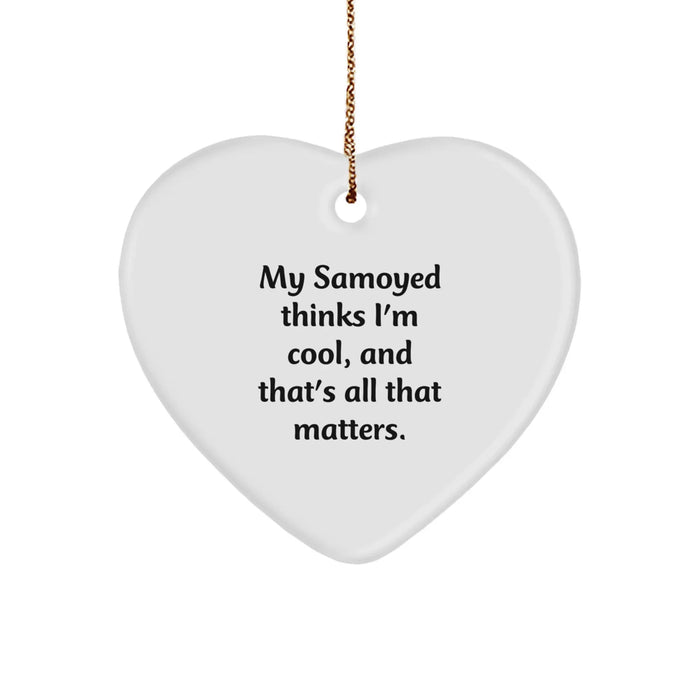 Funny Samoyed Dog Gifts, Heart Ornament from Men, Christmas Unique Gifts for Samoyed Dog Lover, Inspirational - Image 1