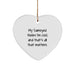 Funny Samoyed Dog Gifts from Men to Friends or Family - Samoyed Dog Heart Ornament with 'My Samoyed Thinks I'm Cool, And That's All That Matters.' Quote for Christmas Unique Gifts - Image 1