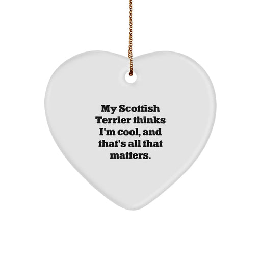 Funny Scottish Terrier Dog Gifts, Heart Ornament for Men, Women, or Friends, Christmas Unique Gifts from Family, Scottish Terrier Dog Lover's Special Heart - Image 1