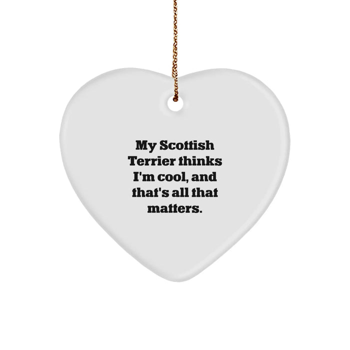 Funny Scottish Terrier Dog Gifts, Heart Ornament for Men, Women, or Friends, Christmas Unique Gifts from Family, Scottish Terrier Dog Lover's Special Heart - Image 1
