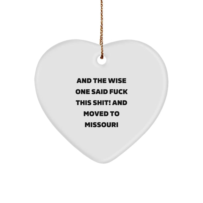 Funny Heart Ornaments Gifts from Men to Missouri Friends - Missouri State Heart Shaped Decoration for Christmas Unique Gifts - Image 1