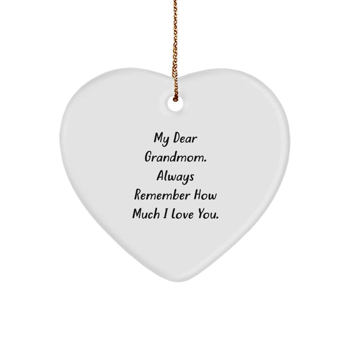 Grandmom's Heartfelt Christmas Unique Gift from Family - 'My Dear Grandmom...' Heart Ornament - Image 1