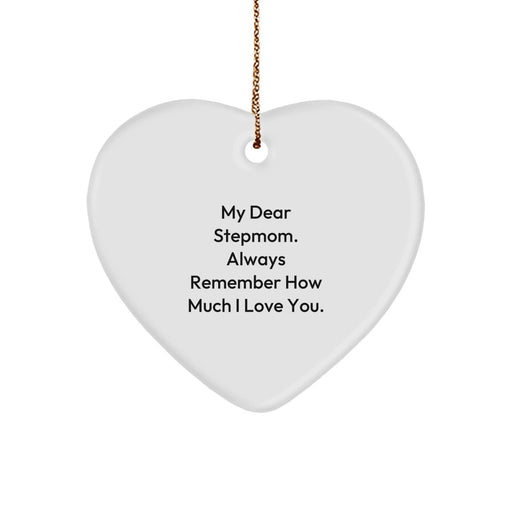 Funny Stepmom Heart Ornament Gifts from Family, 'My Dear Stepmom' Christmas Decorations, Heart Shaped MDF with High-Gloss Finish, Perfect for Stepmom Love - Image 1