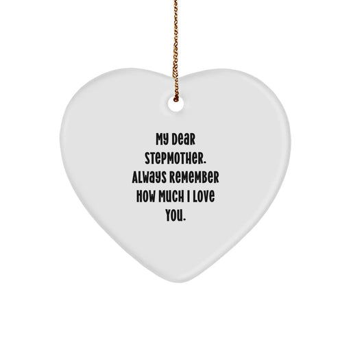 Funny Stepmother Gifts, Heart Ornament Quote for Christmas Unique Presents from Family, Stepmother Heart Decoration Gifts - Image 1