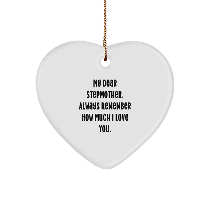 Funny Stepmother Gifts, Heart Ornament Quote for Christmas Unique Presents from Family, Stepmother Heart Decoration Gifts - Image 1