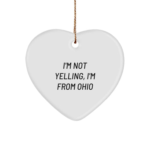 Funny Ohio Heart Ornament Gifts from Men to Women Friends for Christmas Unique Presents - Image 1