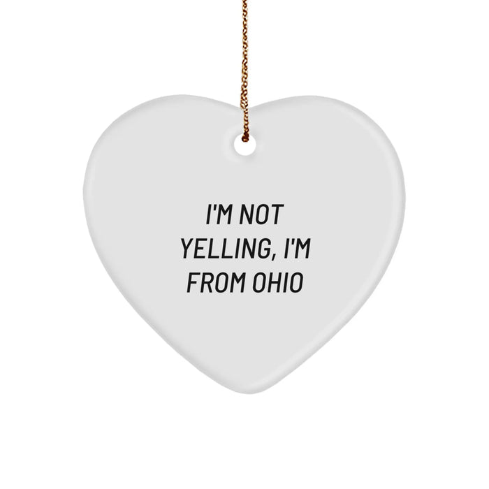 Funny Ohio Heart Ornament Gifts from Men to Women Friends for Christmas Unique Presents - Image 1