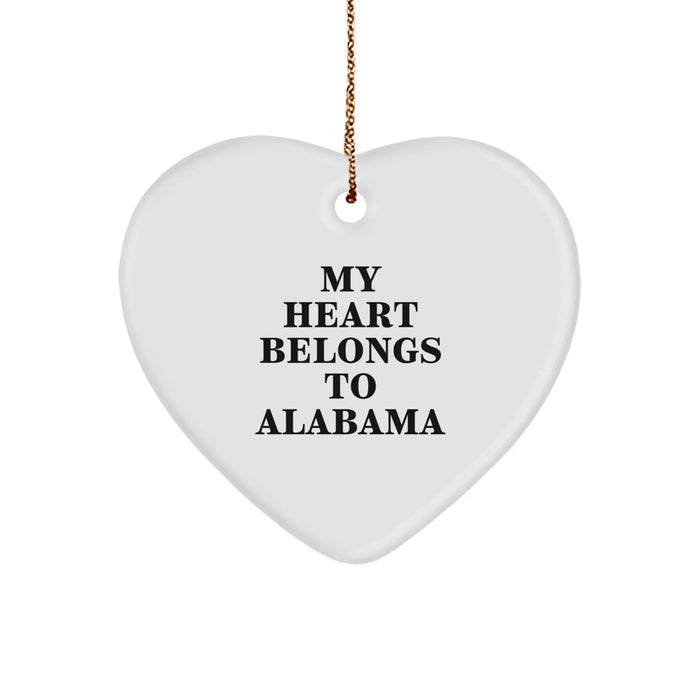 Funny Alabama Heart Ornament Gifts from Friends for Alabama Men Women Family - Image 1