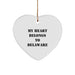 Delaware Heart Ornament Gifts from Friends for Delaware Men Women Women Christmas Unique Decorations with Funny Quote My Heart Belongs To Delaware - Image 1