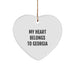 Funny Georgia Heart Ornament Gifts from Men to Women Friends Family for Christmas - My Heart Belongs To Georgia - Image 1