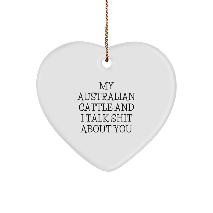 Australian Cattle Dog Gifts from Men for Australian Cattle Dog Lovers, Funny Heart Ornament for Christmas Unique Gifts - Image 1