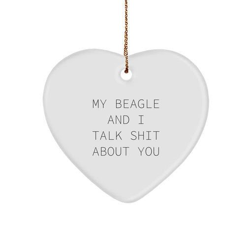 Funny Beagle Dog Gifts for Beagle Lovers, Christmas Unique Heart Ornament, Gifts from Family to Friends - Image 1