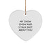 Funny Chow Chow Dog Gifts from Men to Friends for Christmas - Heart Ornament with 'My Chow Chow And I Talk Shit About You' Quote - Image 1