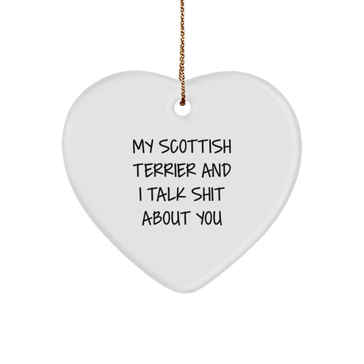 Funny Scottish Terrier Dog Gifts, Heart Ornament, Christmas Unique Gifts from Men to Scottish Terrier Dog Owners, Scottish Terrier Dog Lover Heart Decoration - Image 1