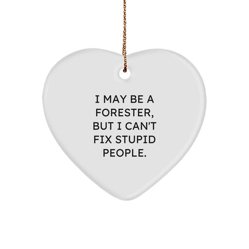 Forester Gifts, Funny Heart Ornament, I May Be A Forester, But I Can't Fix Stupid People., Gifts from Friends for Foresters, Christmas Unique Gifts - Image 1