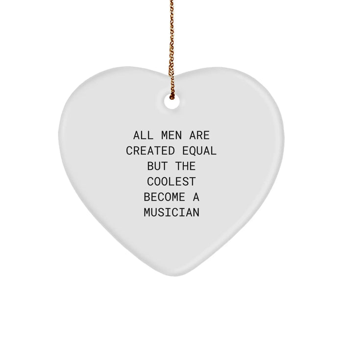 Funny Musician Gifts for Men - Heart Ornament, Perfect for the Coolest Musician in Your Life - Christmas Unique Gifts from Friends - Image 1
