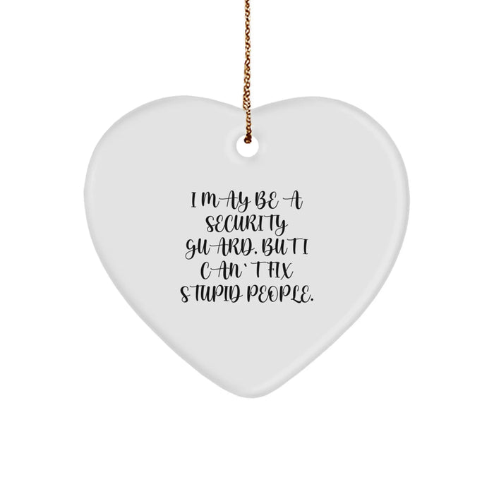 Funny Security Guard Gifts, Heart Ornament for Men, Women, Friends, and Family - Christmas Unique Presents from Loved Ones - Image 1