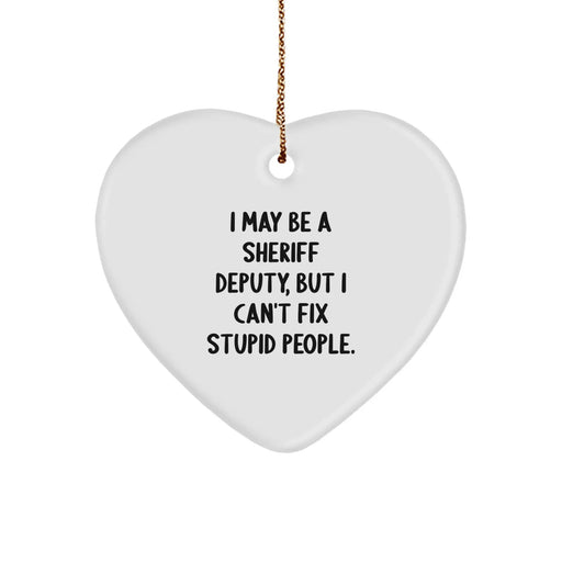 Funny Sheriff Deputy Gifts from Men, Sheriff Deputy Heart Ornament for Women, Friends, Coworkers, Family - Christmas Unique Gifts - Image 1