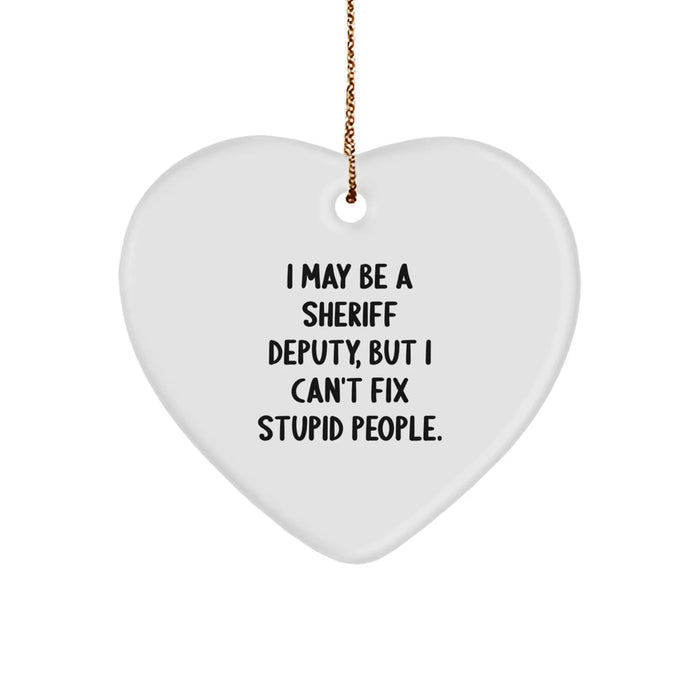 Funny Sheriff Deputy Gifts from Men, Sheriff Deputy Heart Ornament for Women, Friends, Coworkers, Family - Christmas Unique Gifts - Image 1